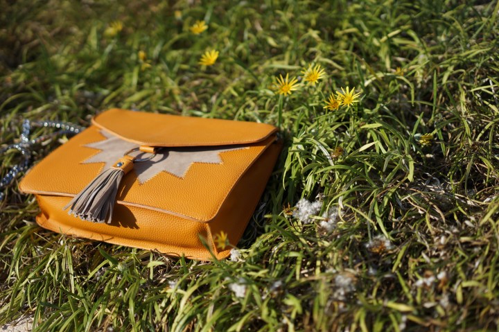 Yellow Hand Bag on Grass